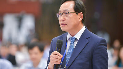 Ông Choi Joo Ho, Tổng Giám đốc Tổ hợp SamSung Việt Nam phát biểu. 