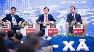 Ông Phạm Tấn Công, Chủ tịch Liên đoàn Thương mại và Công nghiệp Việt Nam (VCCI) phát biểu. 