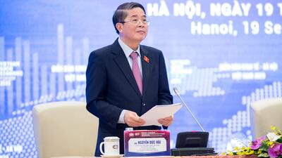 Phó Chủ tịch Quốc hội Nguyễn Đức Hải điều hành nội dung làm việc. 