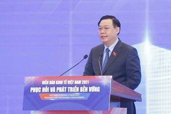 Chủ tịch Quốc hội Vương Đình Huệ phát biểu