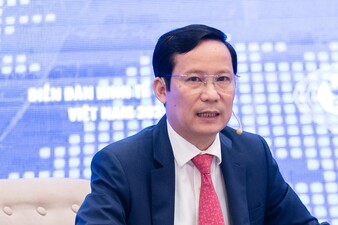 Ông Phạm Tấn Công, Chủ tịch Liên đoàn Thương mại và Công nghiệp Việt Nam (VCCI) phát biểu. 