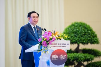 Ủy viên Bộ Chính trị, Chủ tịch Quốc hội Vương Đình Huệ phát biểu bế mạc Diễn đàn Kinh tế - Xã hội năm 2023