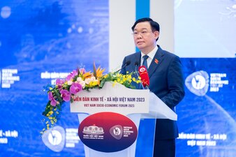 Ủy viên Bộ Chính trị, Chủ tịch Quốc hội Vương Đình Huệ phát biểu bế mạc Diễn đàn Kinh tế - Xã hội năm 2023